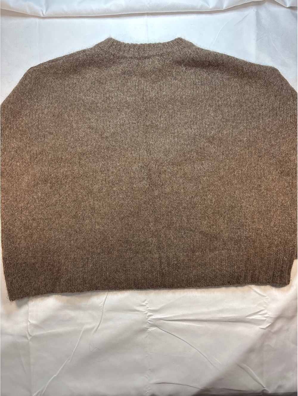 Jenni Kayne Baby Alpaca Crew Neck Sweater Brown /Taupe Wool Blend M - Picture 4 of 6